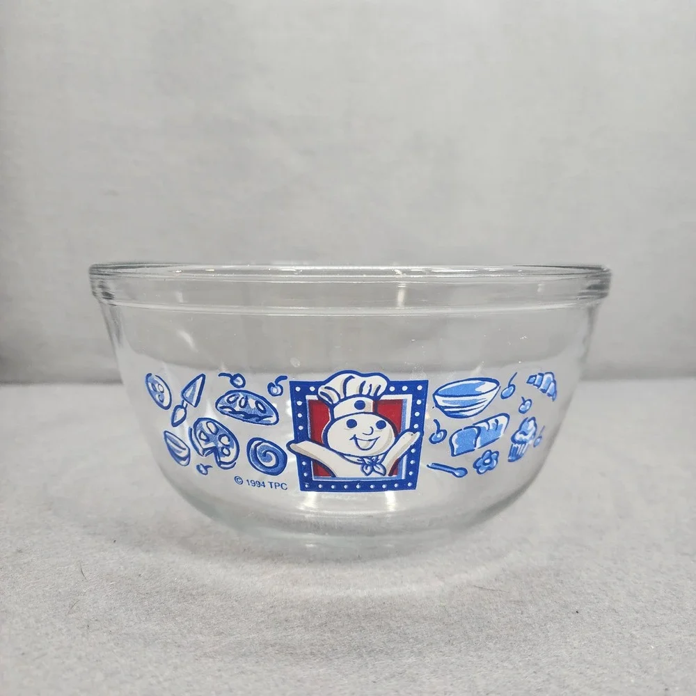 Anchor Hocking Mixing Bowl Clear Pillsbury Doughboy Vintage 1994 1.5Qt 7in